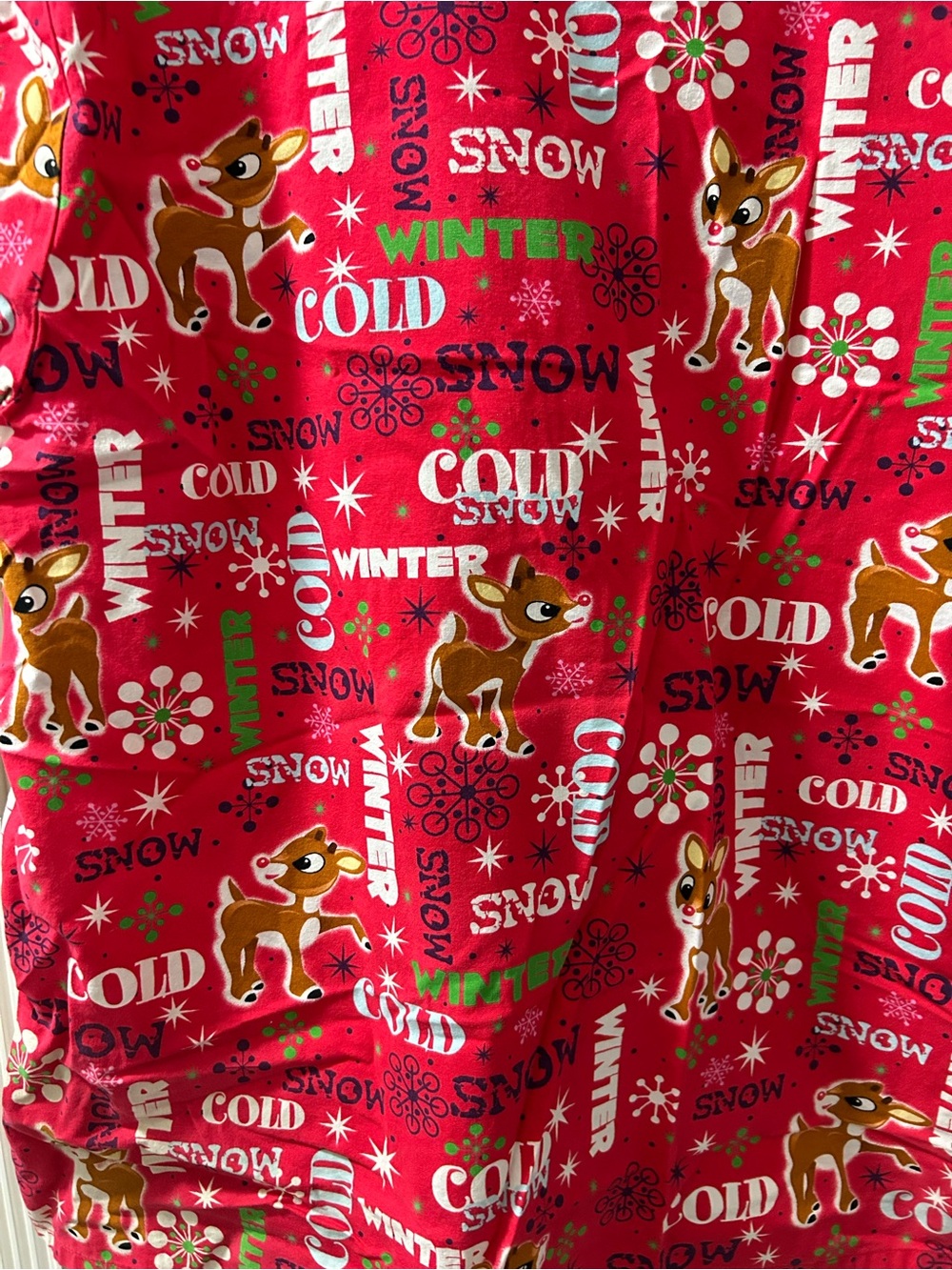 Festive Pink Rudolph the red nose Reindeer scrub top - Picture 5 of 5